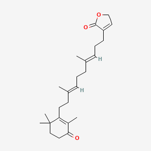 molecular formula C25H36O3 B12713359 Isodehydroluffariellolide CAS No. 132911-45-6