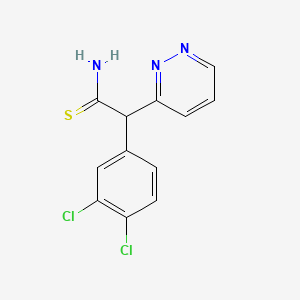 molecular formula C12H9Cl2N3S B12713396 alpha-(3,4-Dichlorophenyl)-3-pyridazineethanethioamide CAS No. 81102-59-2