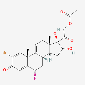 molecular formula C23H26BrFO6 B12713453 2-Bromo-6beta-fluoro-16alpha,17,21-trihydroxypregna-1,4,9(11)-triene-3,20-dione 21-acetate CAS No. 60864-73-5