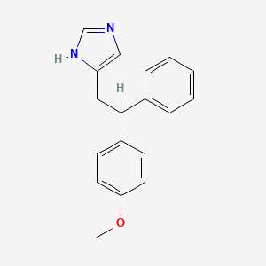 molecular formula C18H18N2O B12713546 4-(2-(4-Methoxyphenyl)-2-phenylethyl)-1H-imidazole CAS No. 132287-45-7