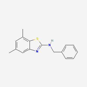 molecular formula C16H16N2S B1271357 N-benzyl-5,7-dimethyl-1,3-benzothiazol-2-amine CAS No. 736152-34-4