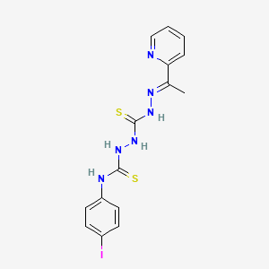 molecular formula C15H15IN6S2 B12713584 Carbonothioic dihydrazide, N''-(((4-iodophenyl)amino)thioxomethyl)-N'''-((1E)-1-(2-pyridinyl)ethylidene)- CAS No. 127142-45-4
