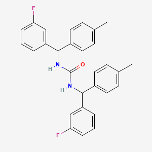 molecular formula C29H26F2N2O B12713609 N,N'-Bis((3-fluorophenyl)(4-methylphenyl)methyl)urea CAS No. 160807-90-9