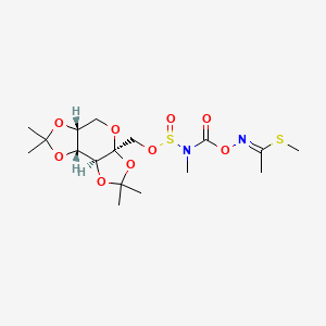 molecular formula C17H28N2O9S2 B12713631 methyl (1E)-N-[methyl-[[(1R,2S,6S,9R)-4,4,11,11-tetramethyl-3,5,7,10,12-pentaoxatricyclo[7.3.0.02,6]dodecan-6-yl]methoxysulfinyl]carbamoyl]oxyethanimidothioate CAS No. 81861-98-5