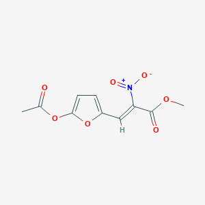 molecular formula C10H9NO7 B12713683 Methyl 3-(5-(acetyloxy)-2-furanyl)-2-nitro-2-propenoate CAS No. 73023-87-7