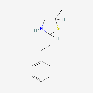 molecular formula C12H17NS B12713686 5-Methyl-2-phenethyl thiazolidine CAS No. 116135-01-4