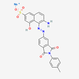 molecular formula C25H17N4NaO6S B12713744 Sodium 6-amino-5-((2,3-dihydro-1,3-dioxo-2-(p-tolyl)-1H-isoindol-5-yl)azo)-4-hydroxynaphthalene-2-sulphonate CAS No. 85030-28-0