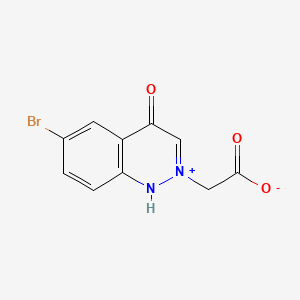 molecular formula C10H7BrN2O3 B12713759 Cinnolinium, 6-bromo-2-(carboxymethyl)-4-hydroxy-, inner salt CAS No. 158631-52-8