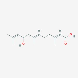 molecular formula C15H24O3 B12713774 9-Hydroxyfarnesoic acid CAS No. 92448-63-0