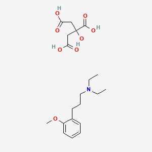 molecular formula C20H31NO8 B12713796 Propylamine, N,N-diethyl-3-(o-methoxyphenyl)-, citrate CAS No. 112377-23-8