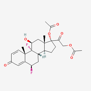 molecular formula C25H30F2O7 B12713804 6beta,9-Difluoro-11beta,17,21-trihydroxypregna-1,4-diene-3,20-dione 17,21-di(acetate) CAS No. 60864-46-2