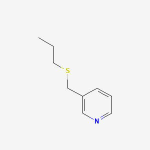 molecular formula C9H13NS B12713824 Pyridine, 3-((propylthio)methyl)- CAS No. 102206-73-5
