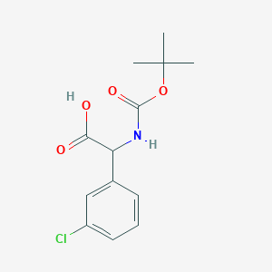 molecular formula C13H16ClNO4 B1271388 2-((tert-Butoxycarbonyl)amino)-2-(3-chlorophenyl)acetic acid CAS No. 669713-92-2
