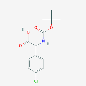 molecular formula C13H16ClNO4 B1271389 2-((tert-Butoxycarbonyl)amino)-2-(4-chlorophenyl)acetic acid CAS No. 209525-73-5