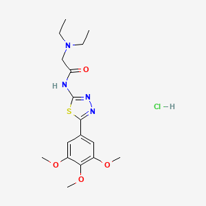 molecular formula C17H25ClN4O4S B12713941 Acetamide, 2-(diethylamino)-N-(5-(3,4,5-trimethoxyphenyl)-1,3,4-thiadiazol-2-yl)-, monohydrochloride CAS No. 154662-54-1