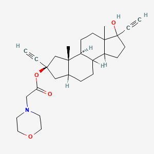 molecular formula C28H39NO4 B12713974 2-Ethynyl-A-norpregn-20-yne-2,17-diol 2-(4-morpholineacetate) CAS No. 142546-49-4