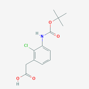 molecular formula C13H16ClNO4 B1271401 2-[2-chloro-3-[(2-methylpropan-2-yl)oxycarbonylamino]phenyl]acetic Acid CAS No. 672309-92-1