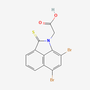 molecular formula C13H7Br2NO2S B12714010 Benz(cd)indole-1(2H)-acetic acid, 6,8-dibromo-2-thioxo- CAS No. 85386-71-6
