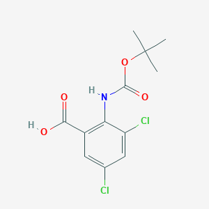 molecular formula C12H13Cl2NO4 B1271402 2-((tert-Butoxycarbonyl)amino)-3,5-dichlorobenzoic acid CAS No. 669713-58-0