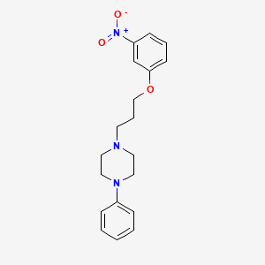 molecular formula C19H23N3O3 B12714021 Piperazine, 1-(3-(3-nitrophenoxy)propyl)-4-phenyl- CAS No. 84344-44-5