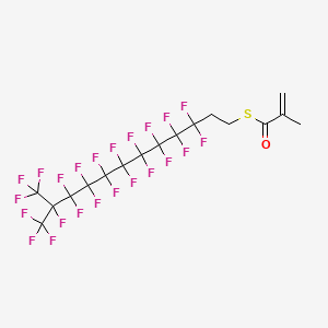 molecular formula C17H9F23OS B12714034 2-Propenethioic acid, 2-methyl-, S-(3,3,4,4,5,5,6,6,7,7,8,8,9,9,10,10,11,12,12,12-eicosafluoro-11-(trifluoromethyl)dodecyl) ester CAS No. 30769-88-1
