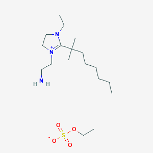 molecular formula C18H39N3O4S B12714061 1-(2-Aminoethyl)-2-(dimethylheptyl)-3-ethyl-4,5-dihydro-1H-imidazolium ethyl sulphate CAS No. 93951-63-4