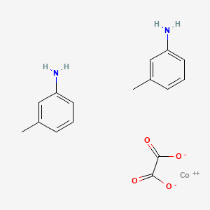 molecular formula C16H18CoN2O4 B12714068 Cobalt, (ethanedioato(2-)-O,O')bis(3-methylbenzenamine)- CAS No. 80660-64-6