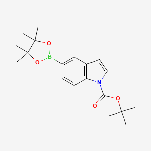 molecular formula C19H26BNO4 B1271411 Tert-butyl 5-(4,4,5,5-tetramethyl-1,3,2-dioxaborolan-2-yl)-1h-indole-1-carboxylate CAS No. 777061-36-6