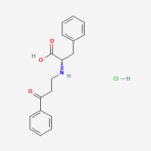molecular formula C18H20ClNO3 B12714119 N-(3-Oxo-3-phenylpropyl)-DL-phenylalanine hydrochloride CAS No. 85975-14-0