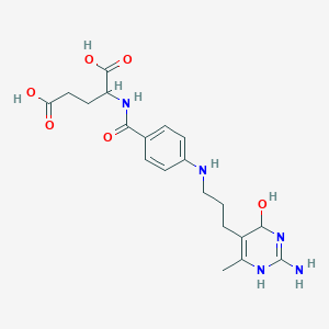 molecular formula C20H27N5O6 B12714127 2-[[4-[3-(2-Amino-4-hydroxy-6-methyl-1,4-dihydropyrimidin-5-yl)propylamino]benzoyl]amino]pentanedioic acid CAS No. 2945-20-2