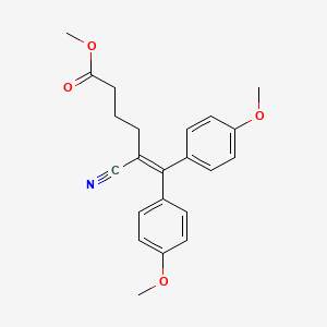 molecular formula C22H23NO4 B12714151 5-Hexenoic acid, 5-cyano-6,6-bis(4-methoxyphenyl)-, methyl ester CAS No. 115499-64-4