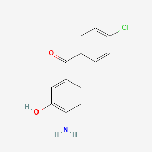 molecular formula C13H10ClNO2 B12714186 Methanone, (4-amino-3-hydroxyphenyl)(4-chlorophenyl)- CAS No. 123172-45-2