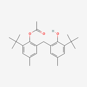 molecular formula C25H34O3 B12714203 2-((2-(Acetyloxy)-3-(1,1-dimethylethyl)-5-methylphenyl)methyl)-6-(1,1-dimethylethyl)-4-methylphenol CAS No. 41620-33-1