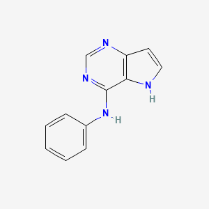 molecular formula C12H10N4 B12714262 5H-Pyrrolo(3,2-d)pyrimidin-4-amine, N-phenyl- CAS No. 84905-75-9