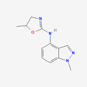 molecular formula C12H14N4O B12714309 N-(4,5-Dihydro-5-methyl-2-oxazolyl)-1-methyl-1H-indazol-4-amine CAS No. 87179-50-8