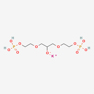 molecular formula C7H17KO11P2 B12714316 (2-Hydroxypropane-1,3-diyl)bis(oxyethylene) bis(dihydrogen phosphate), potassium salt CAS No. 94071-07-5