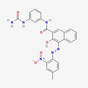 molecular formula C25H20N6O5 B12714331 N-[3-[(Aminocarbonyl)amino]phenyl]-3-hydroxy-4-[(4-methyl-2-nitrophenyl)azo]naphthalene-2-carboxamide CAS No. 94108-47-1