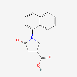 molecular formula C15H13NO3 B1271449 1-(Naphthalen-1-yl)-5-oxopyrrolidine-3-carboxylic acid CAS No. 340319-91-7