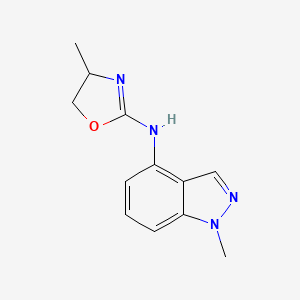 molecular formula C12H14N4O B12714583 N-(4,5-Dihydro-4-methyl-2-oxazolyl)-1-methyl-1H-indazol-4-amine CAS No. 87179-49-5