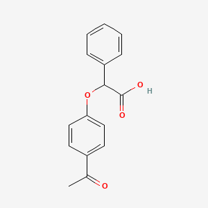 B1271482 2-(4-Acetylphenoxy)-2-phenylacetic acid CAS No. 885949-44-0