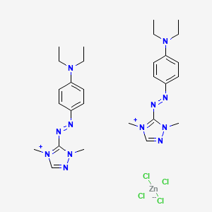 molecular formula C28H42Cl4N12Zn B12715091 Bis(5-((4-(diethylamino)phenyl)azo)-1,4-dimethyl-1H-1,2,4-triazolium) tetrachlorozincate(2-) CAS No. 82608-79-5