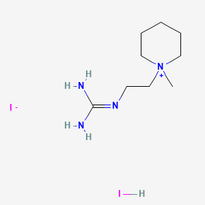 molecular formula C9H22I2N4 B12715106 1-(2-Guanidinoethyl)-1-methylpiperidinium iodide hydriodide CAS No. 93484-17-4