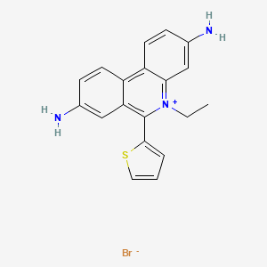 molecular formula C19H18BrN3S B12715120 3,8-Diamino-5-ethyl-6-(2-thienyl)phenanthridinium bromide CAS No. 110532-50-8