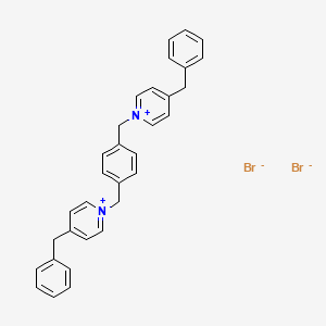 molecular formula C32H30Br2N2 B12715168 Pyridinium, 1,1'-(p-phenylenedimethylene)bis(4-benzyl-, dibromide CAS No. 102584-21-4