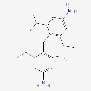 molecular formula C23H34N2 B12715199 Benzenamine, 4,4'-methylenebis(3-ethyl-5-(1-methylethyl)- CAS No. 75790-86-2