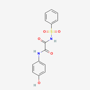 molecular formula C14H12N2O5S B12715240 Ethanediamide, N-(4-hydroxyphenyl)-N'-(phenylsulfonyl)- CAS No. 93628-87-6