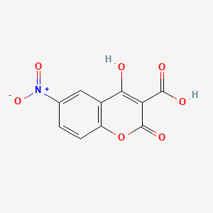 molecular formula C10H5NO7 B12715278 4-Hydroxy-6-(hydroxy(oxido)amino)-2-oxo-2H-chromene-3-carboxylic acid CAS No. 6087-65-6