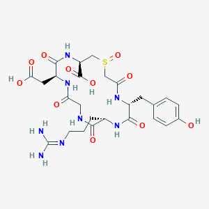 molecular formula C26H36N8O11S B127153 Cyclo(-D-Tyr-Arg-Gly-Asp-Cys(carboxymethyl)-OH) sulfoxide CAS No. 143120-27-8