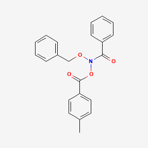 molecular formula C22H19NO4 B12715304 Benzamide, N-((4-methylbenzoyl)oxy)-N-(phenylmethoxy)- CAS No. 220168-43-4