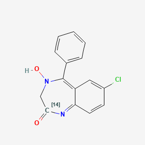 molecular formula C15H11ClN2O2 B12715312 Demoxepam C-14 CAS No. 72216-20-7